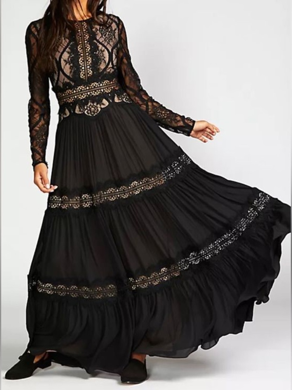 RARE Free People Shadow Lace Maxi Dress - Picture 10 of 10